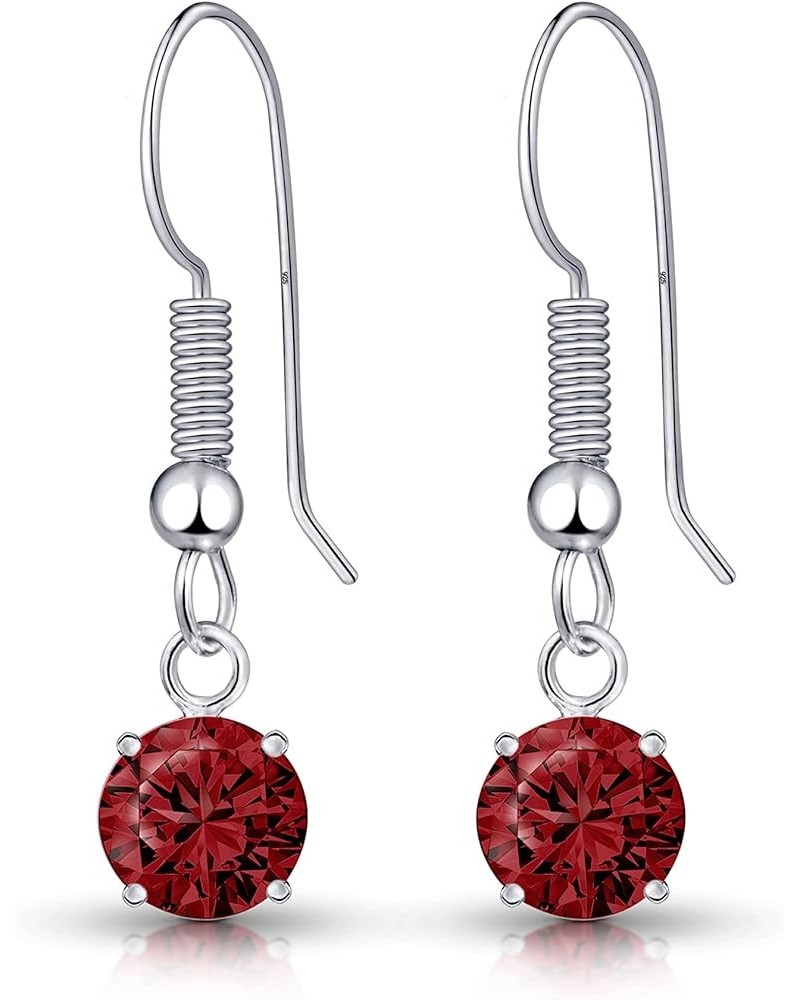 Women 925 Sterling Silver Simulated Birthstone Drop Earrings 07. July - Simulated Ruby $11.50 Earrings