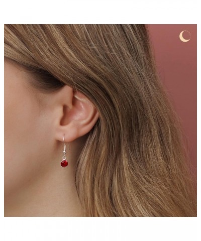 Women 925 Sterling Silver Simulated Birthstone Drop Earrings 07. July - Simulated Ruby $11.50 Earrings