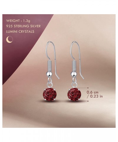 Women 925 Sterling Silver Simulated Birthstone Drop Earrings 07. July - Simulated Ruby $11.50 Earrings