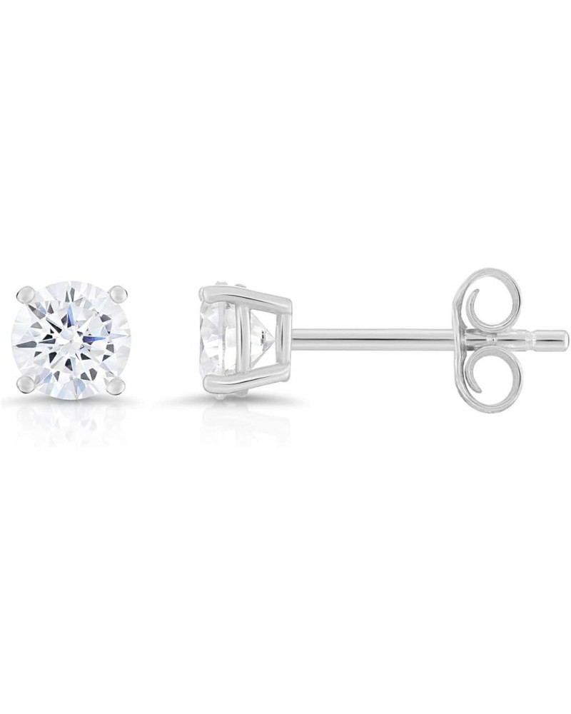 Sterling Silver Round CZ Stud Earrings, Butterfly Push-Back 3mm Silver $9.02 Earrings