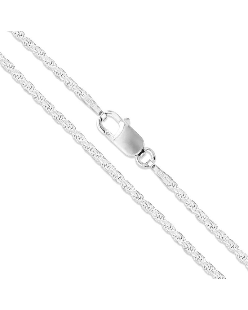 Sterling Silver Diamond-Cut Rope Chain 1.1mm 1.5mm 1.7mm 2mm 2.5mm Solid 925 Italy New Necklace 1.5mm Length 28 Inches $11.84...