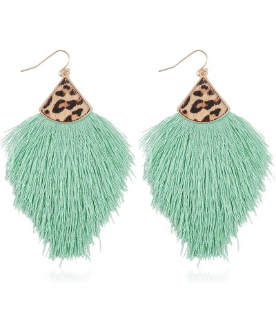 Bohemian Silky Thread Tassel Statement Drop Earrings - Strand Fringe Lightweight Feather Shape Dangles, Chandelier Duster Leo...