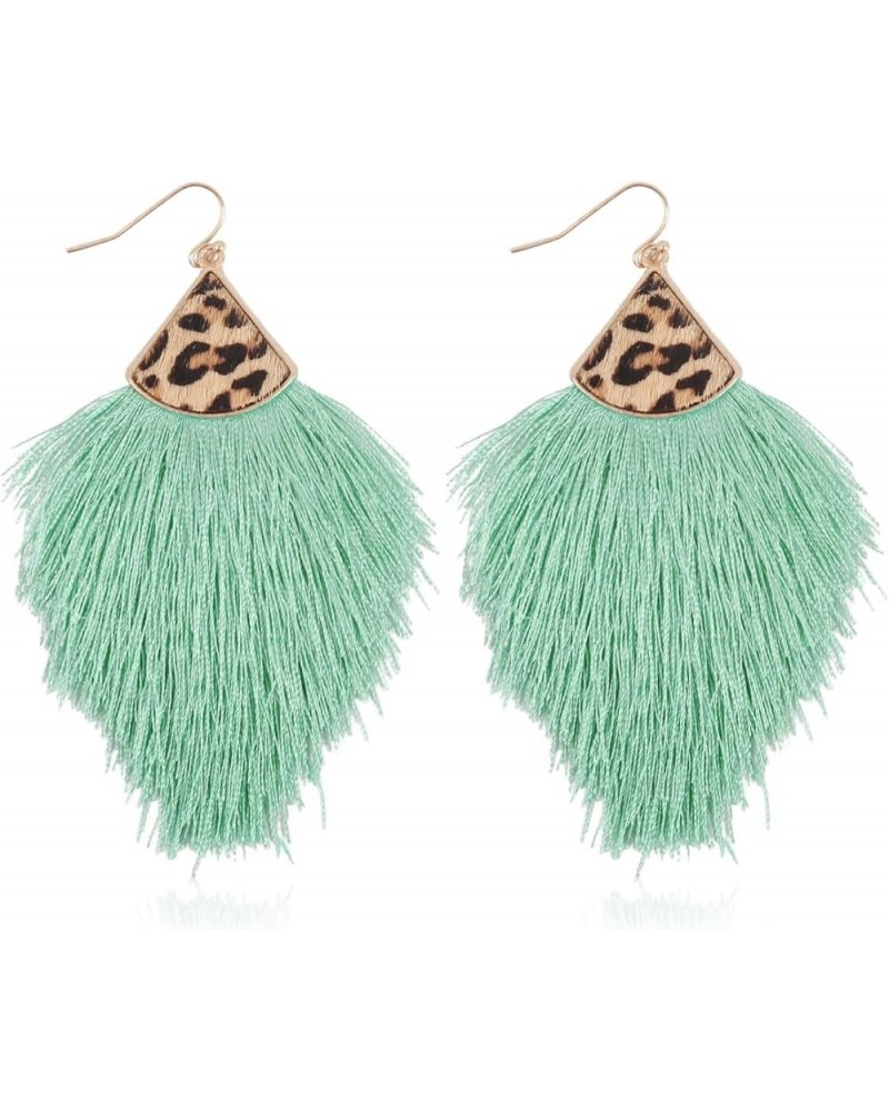 Bohemian Silky Thread Tassel Statement Drop Earrings - Strand Fringe Lightweight Feather Shape Dangles, Chandelier Duster Leo...