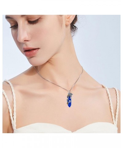 Highland Cow Necklace 925 Sterling Silver Jewelry Gift for Women Girls Lapis Lazuli $28.59 Necklaces