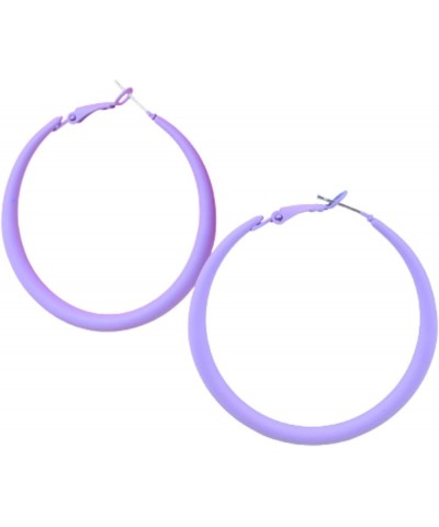 80s Hoop Earrings Colorful Hoop Earrings Large Retro Exaggerated Round Hoop Earrings for Women Girls Jewelry purple $4.50 Ear...