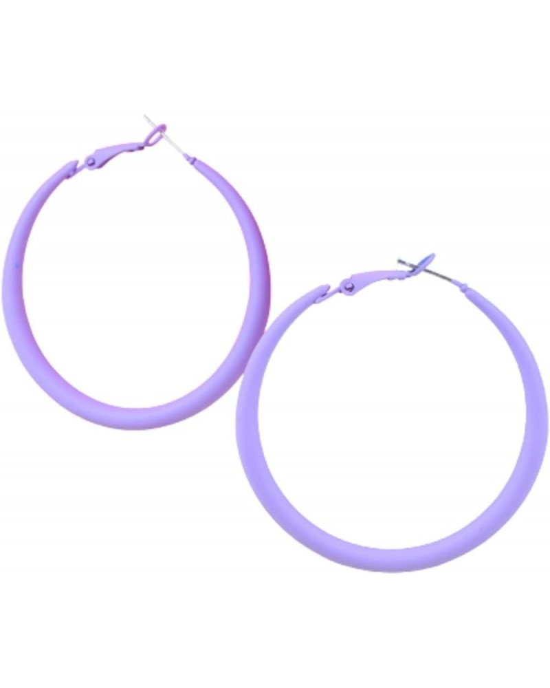 80s Hoop Earrings Colorful Hoop Earrings Large Retro Exaggerated Round Hoop Earrings for Women Girls Jewelry purple $4.50 Ear...