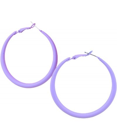 80s Hoop Earrings Colorful Hoop Earrings Large Retro Exaggerated Round Hoop Earrings for Women Girls Jewelry purple $4.50 Ear...