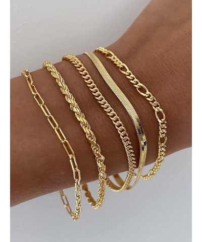 Gold Bracelets for Women, 14K Real Gold Jewelry Sets for Women Cute Tennis Beaded Bracelets for Women Cuban Link Paperclip Ch...