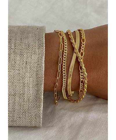 Gold Bracelets for Women, 14K Real Gold Jewelry Sets for Women Cute Tennis Beaded Bracelets for Women Cuban Link Paperclip Ch...