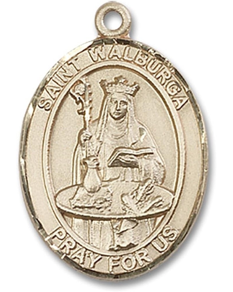 14 Karat Gold Catholic Patron Saint Medal Pendant, 1 Inch Saint Walburga $568.63 Necklaces