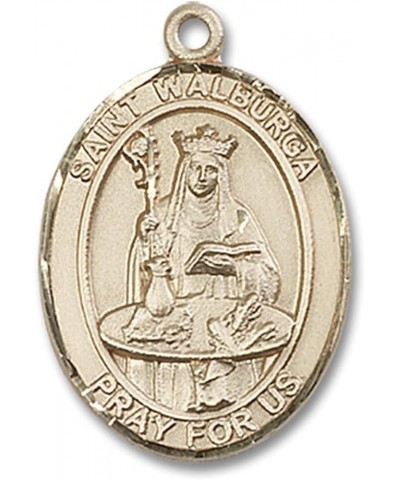 14 Karat Gold Catholic Patron Saint Medal Pendant, 1 Inch Saint Walburga $568.63 Necklaces