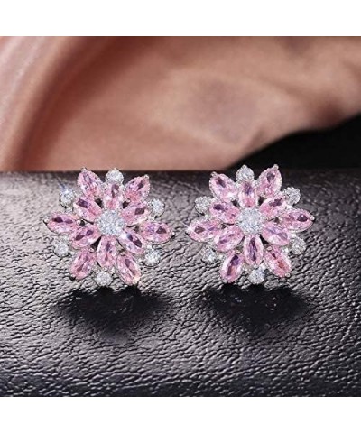 Luxury Full Diamond Sun Flower Earrings, 925 Zircon Wedding Party Bridal Earrings, Highlight The Temperament Earrings for Par...