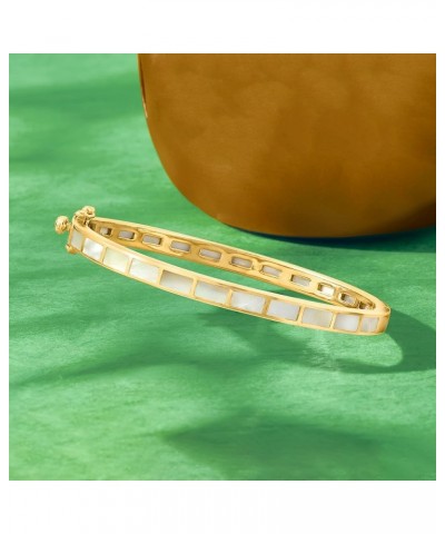 Mother-Of-Pearl Bangle Bracelet in 18kt Gold Over Sterling 8.0 Inches $103.36 Bracelets