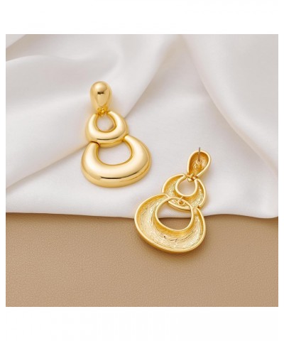 Gold Hoop Pendant Earrings Gold Statement Hollow Dangle Earrings for Women Gift $8.40 Earrings