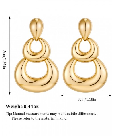 Gold Hoop Pendant Earrings Gold Statement Hollow Dangle Earrings for Women Gift $8.40 Earrings