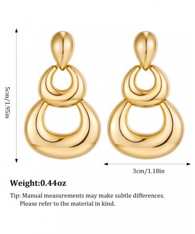 Gold Hoop Pendant Earrings Gold Statement Hollow Dangle Earrings for Women Gift $8.40 Earrings