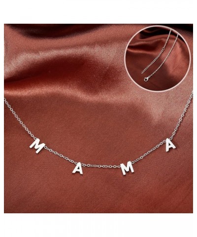 Mom Necklace for Women Heart Pendant Jewelry Mothers Day Gifts from Daughter Silver MAMA B $7.64 Necklaces