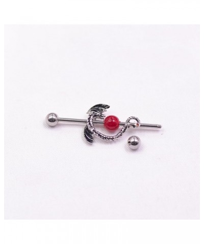 14G/16G 316L Industrial Barbell Cartilage Earring Surgical Steel Industrial Barbell Cartilage Earring Body Piercing Jewelry f...