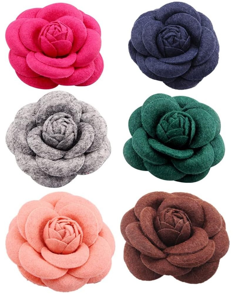 Camellia Brooch Camellia Corsage Fabric Flower Hair Clip Artificial Flower Brooches Lapel Pin for Hat Bag Dress Suit Colorful...