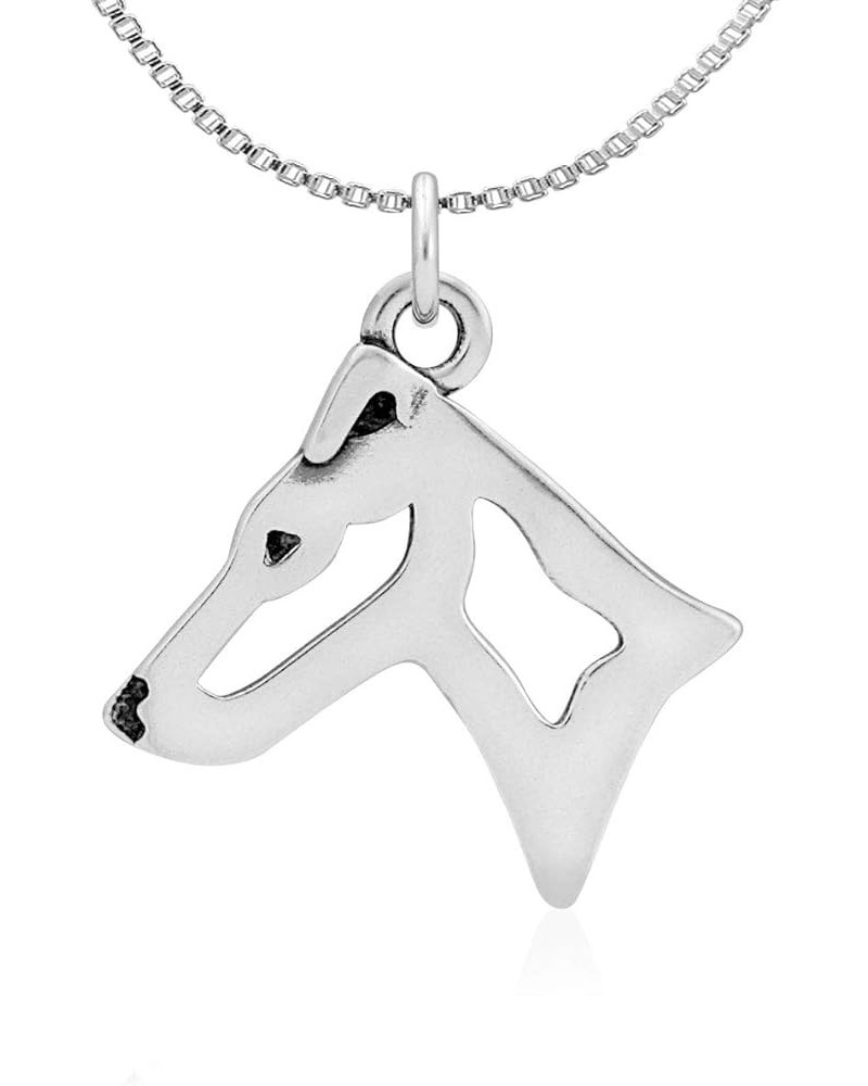 Sterling Silver Smooth Fox Terrier Pendant, Head Pendant w/ 16" Box Chain $37.85 Necklaces