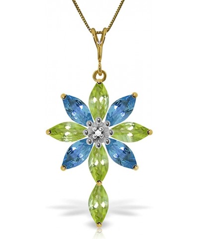 14k Yellow, White, Rose Gold Necklace with Peridot, Blue Topaz and Diamond Pendant Yellow Gold 20.0 Inches $142.68 Necklaces