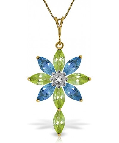 14k Yellow, White, Rose Gold Necklace with Peridot, Blue Topaz and Diamond Pendant Yellow Gold 20.0 Inches $142.68 Necklaces