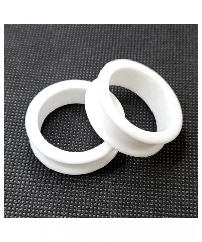 Pair of Ear Gauges Flexible White Silicone Double Flared Large Gauge Ear Expander Ear Tunnels Lobe Earring Tunnel Plugs Pierc...