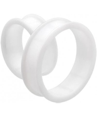 Pair of Ear Gauges Flexible White Silicone Double Flared Large Gauge Ear Expander Ear Tunnels Lobe Earring Tunnel Plugs Pierc...