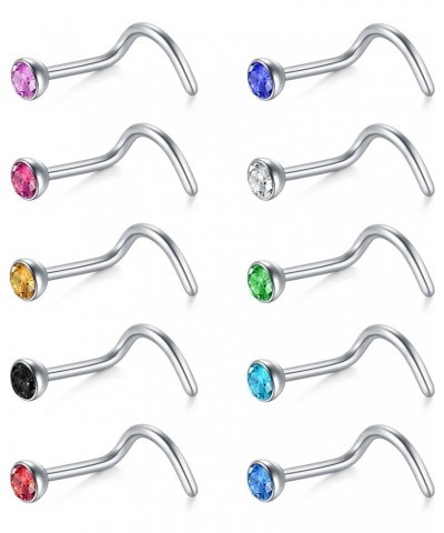 18G 20G Nose Studs Stainless Steel Screw Nose Rings Studs Nostrial Piercing Jewelry for Women Men 1.5MM 2MM 2.5MM 3MM T: 22g,...