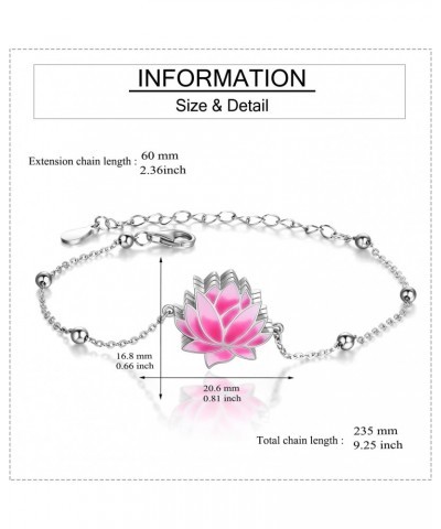 Lotus Flower Urn Bracelet for Ashes Sterling Silver Cremation Jewelry with Beads Keepsake Memorial Link Chain Forever in My H...