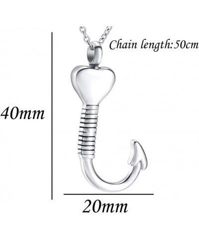 Cremation Jewelry Fish Hook Urn Necklace for Ash Holder Stainless Steel Memorial Pendant for Dad & Mom Sister $11.07 Necklaces