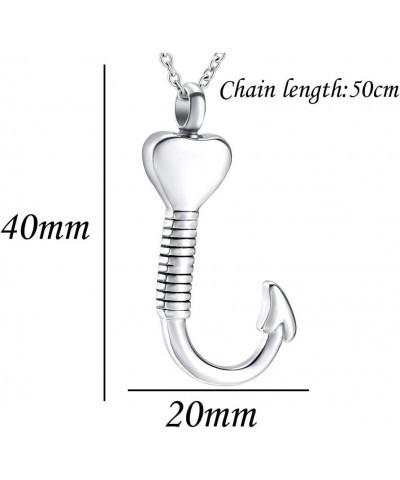 Cremation Jewelry Fish Hook Urn Necklace for Ash Holder Stainless Steel Memorial Pendant for Dad & Mom Sister $11.07 Necklaces