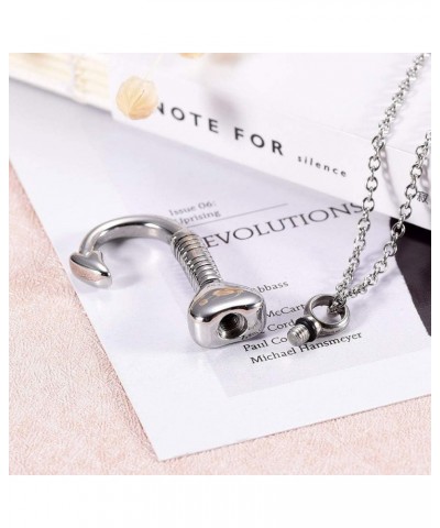 Cremation Jewelry Fish Hook Urn Necklace for Ash Holder Stainless Steel Memorial Pendant for Dad & Mom Sister $11.07 Necklaces