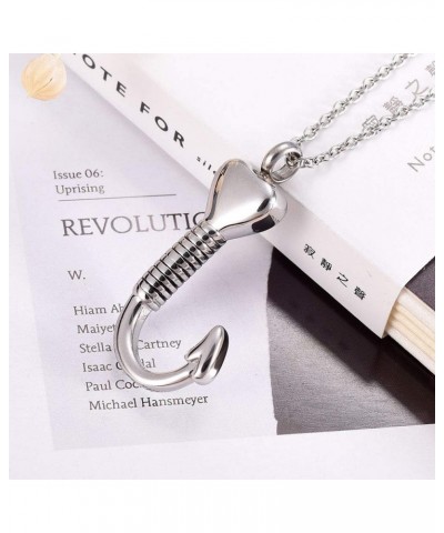 Cremation Jewelry Fish Hook Urn Necklace for Ash Holder Stainless Steel Memorial Pendant for Dad & Mom Sister $11.07 Necklaces