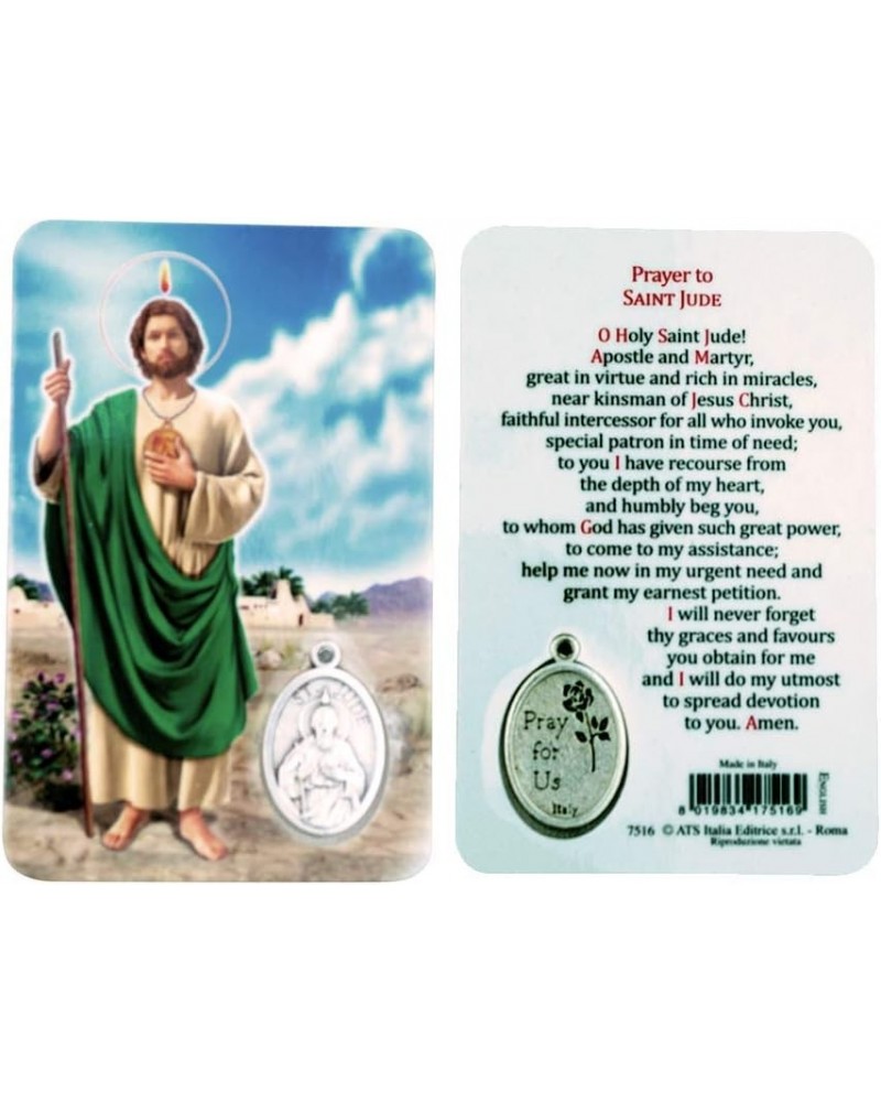 Holy Figure Prayer Card with Medal | Saint Prayer and Medal | 8 Figures (St. Jude) St. Jude $7.07 Necklaces