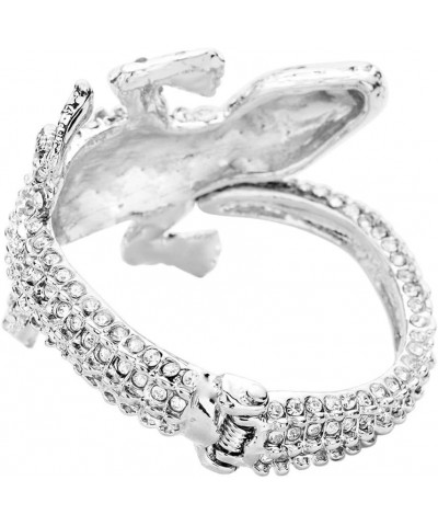 Rosemarie & Jubalee Women's Stunning Hinged Pave Alligator Wrap Bracelet, 2 Clear Crystal/Silver Tone $16.81 Bracelets