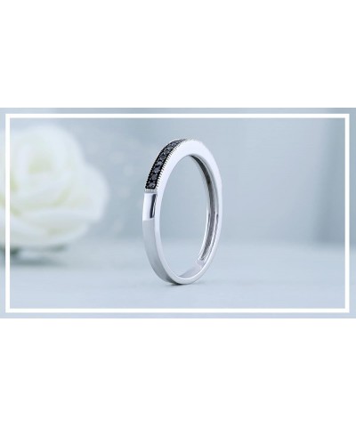 Round Black Diamond Anniversary Stackable Wedding Band (Color Black, Clarity Opaque) in 925 Sterling Silver 0.5 carats $74.54...