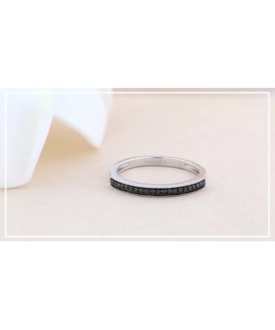 Round Black Diamond Anniversary Stackable Wedding Band (Color Black, Clarity Opaque) in 925 Sterling Silver 0.5 carats $74.54...