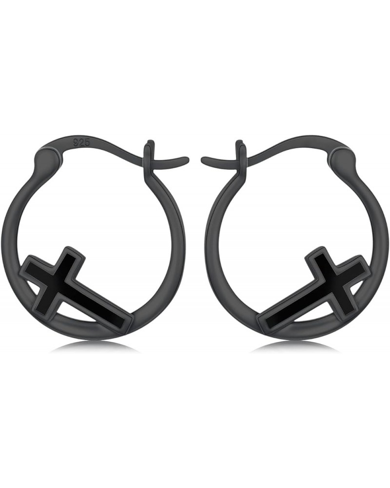 Cross Dangle Earrings S925 Sterling Silver Hoop Earrings for Women Girls Religion Jewelry Gifts B2-Cross Earrings $16.42 Earr...