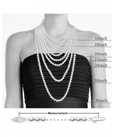 Multicolor Freshwater Cultured Pearl Necklaces for Women 16-48 Inch Strand AA Quality 14K White Gold Plated Sterling Silver C...