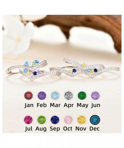 Mothers Ring with 1-5 Birthstones, 925 Silver Personalized Birthstone Rings for Women, Anniversary Promise Ring, Custom Gifts...