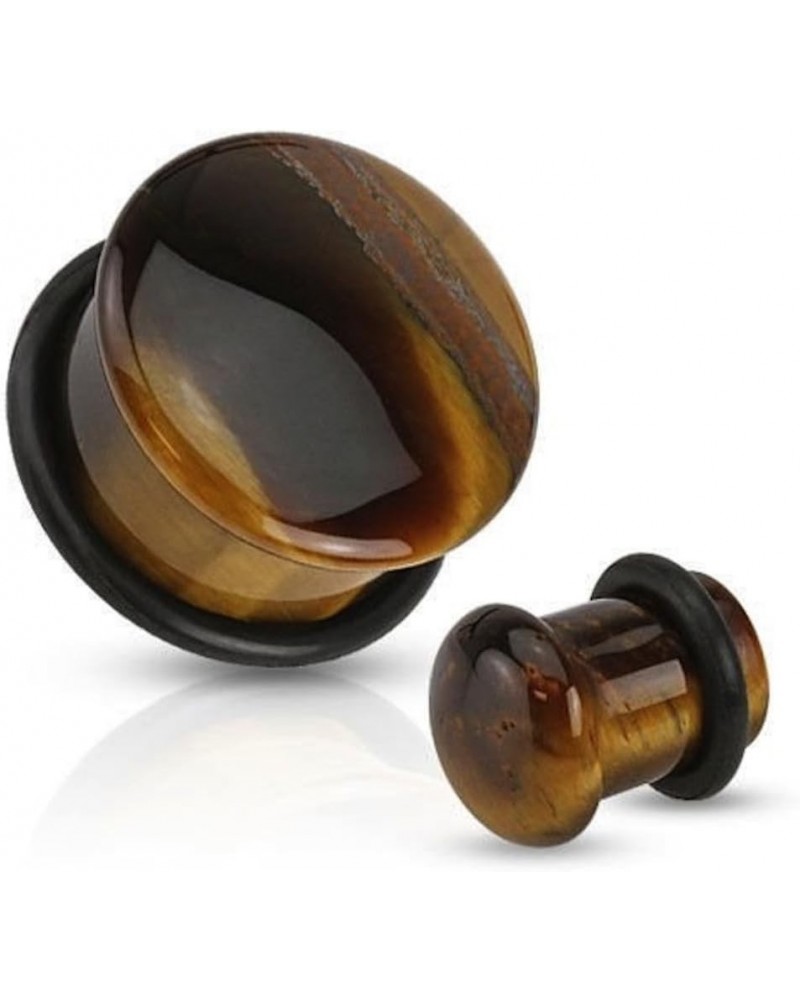 Organic Tiger's Eye Stone O-ring Gauges/plugs/Tunnels 2 Piece (1 Pair) (A/2/2/29) 28mm $9.11 Body Jewelry