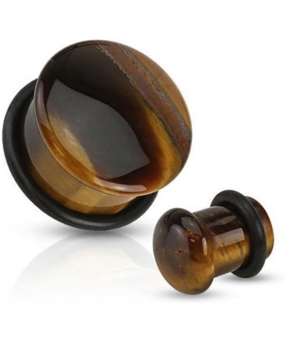 Organic Tiger's Eye Stone O-ring Gauges/plugs/Tunnels 2 Piece (1 Pair) (A/2/2/29) 28mm $9.11 Body Jewelry