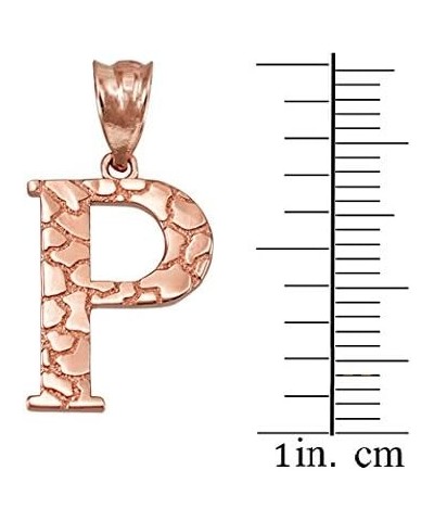 10K Rose Gold Nugget Initial Letter Alphabet Necklace 20.0 Inches Letter P $34.71 Necklaces