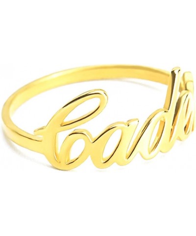 Personalized Sterling Silver Name Ring Custom Name Band Golden $18.44 Rings