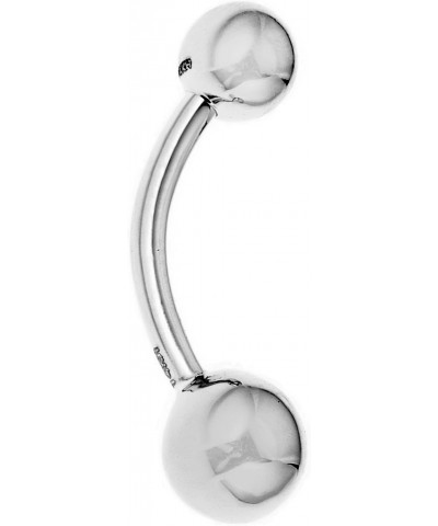 14k Solid White Gold Belly Button Bar Bell Navel Ring $50.76 Body Jewelry