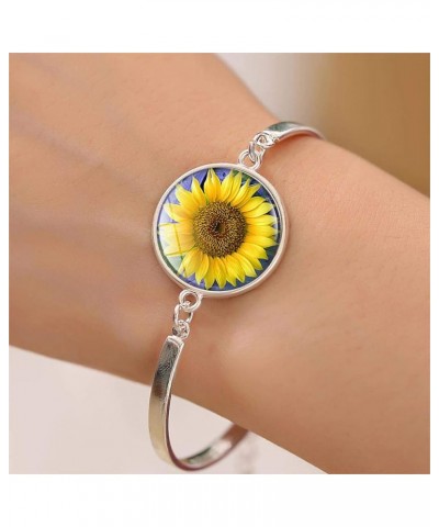 3pcs Sunflower Necklace Bracelet with Yellow Flower Drop Earrings Sun Flower Jewelry Set for Women Girls A $9.43 Jewelry Sets