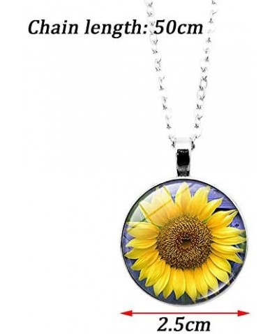 3pcs Sunflower Necklace Bracelet with Yellow Flower Drop Earrings Sun Flower Jewelry Set for Women Girls A $9.43 Jewelry Sets