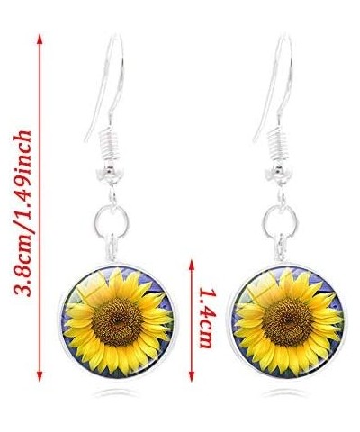 3pcs Sunflower Necklace Bracelet with Yellow Flower Drop Earrings Sun Flower Jewelry Set for Women Girls A $9.43 Jewelry Sets