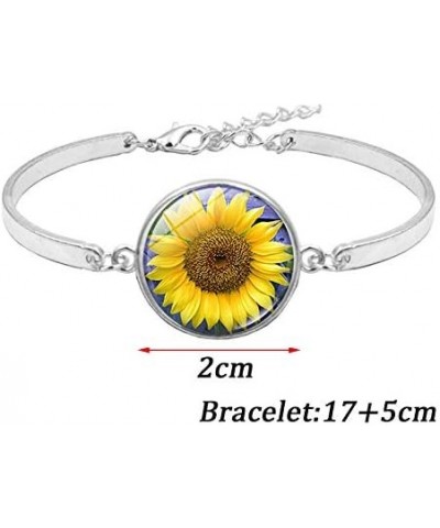 3pcs Sunflower Necklace Bracelet with Yellow Flower Drop Earrings Sun Flower Jewelry Set for Women Girls A $9.43 Jewelry Sets